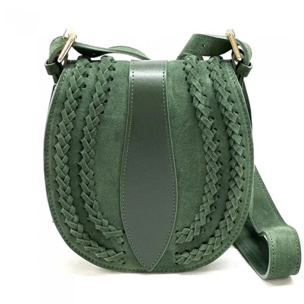Suede Vintage Small Light Lara Womens Green Artisan - Leather Bag, Italian Messenger