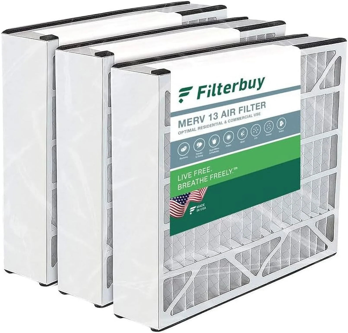 HVAC 255649-101 AC Trion Furnace Pleated MERV (3-Pack) for 16x25x3 Filters Air Bear Filterbuy Air 13