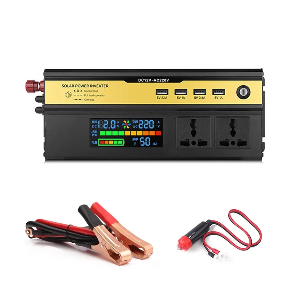 Car Power 5000W USB Vehicle Inverter Charger Charging Yabuy Digital Laptops AC Modified Converter Outlets 12V Car to Ports 220V Home Inverter 4 with for LED Sinewave
