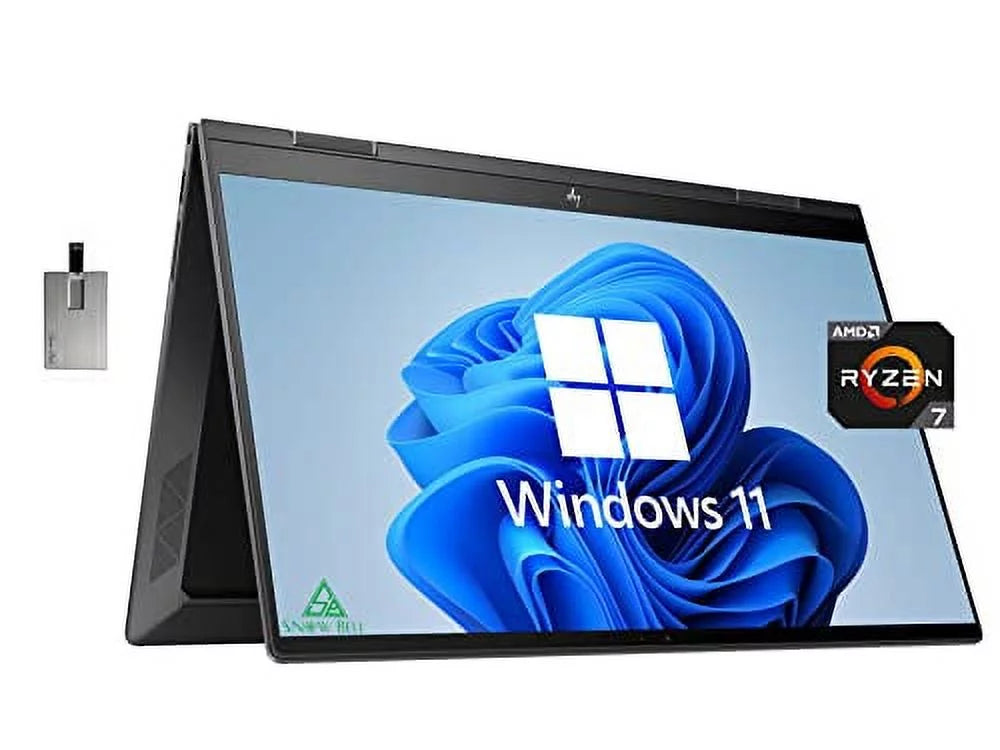 USB Keyboard, Camera, 11, Ryzen 2TB Touchscreen 15.6" Backlit SSD, 2-in-1 5825U, HP 2022 Black, Envy 5MP 32GB Graphics, Laptop, PCIe True AMD Radeon AMD IR Vision x360 Win 7 Card RAM, 64GB