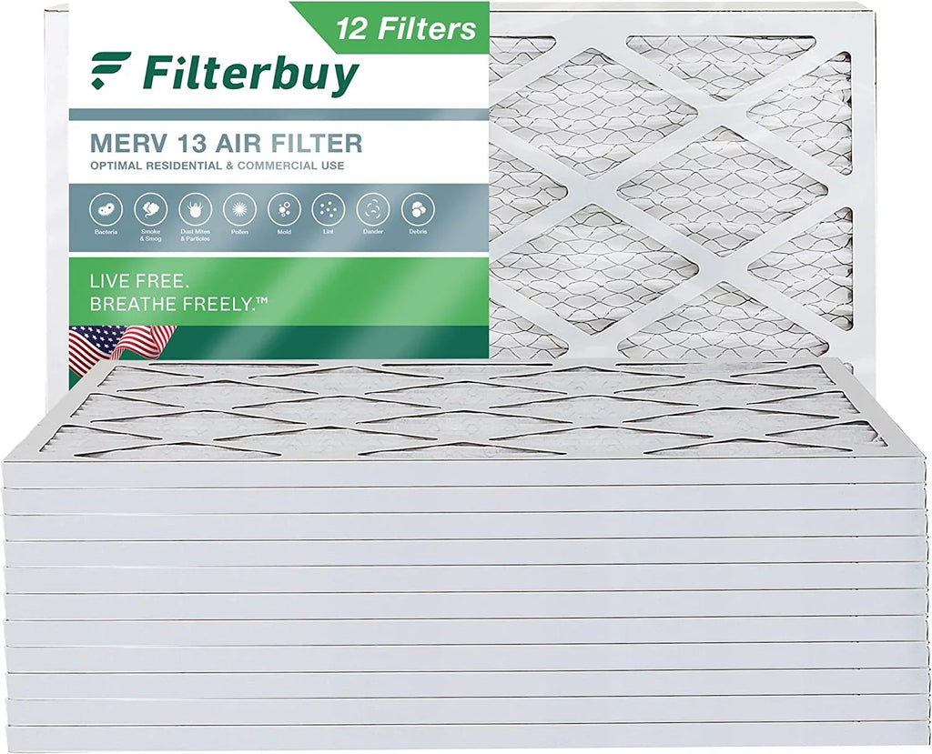 10x24x1 Filterbuy (12-Pack) HVAC Air Pleated AC Filters MERV Furnace 13
