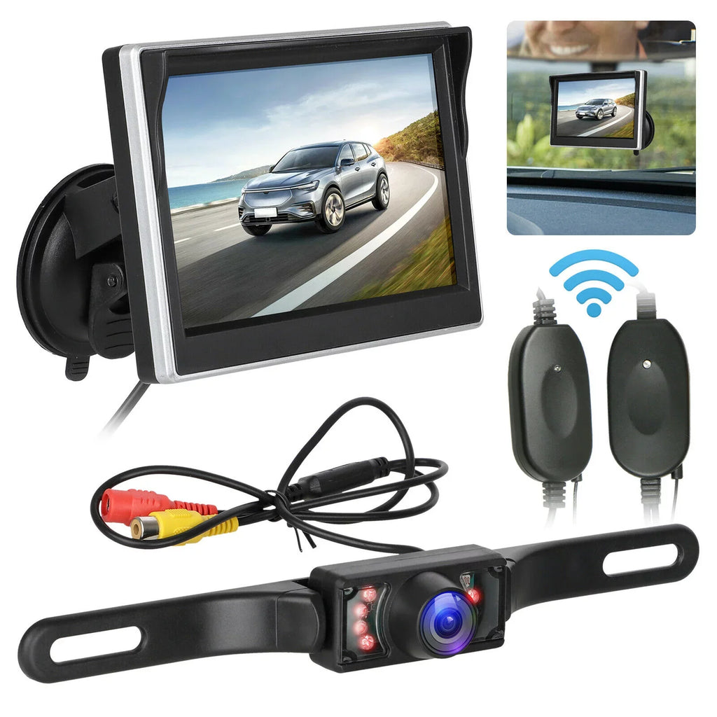 View Backup System Reverse Kit Monitor Camera for with 5'' Wireless System Rear Car/Truck/Van/Pickup/Camper