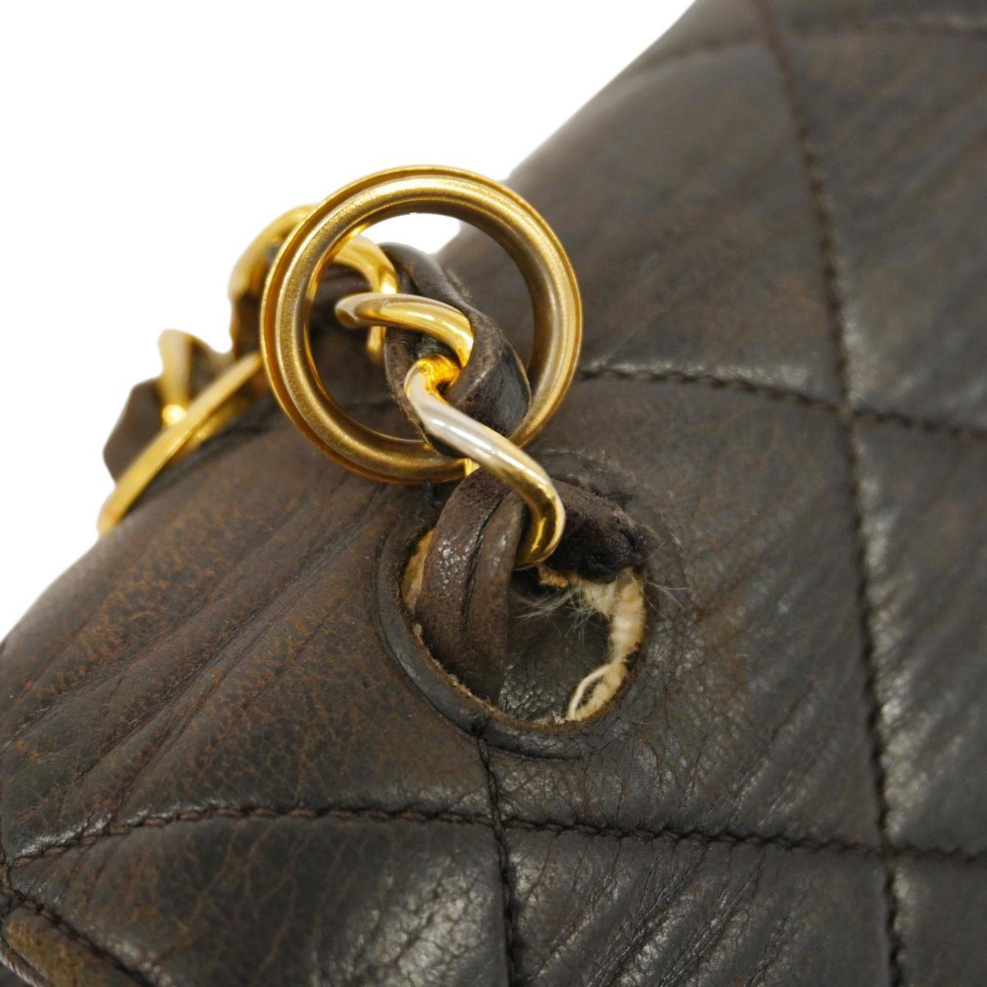Pre-Owned Double W Bag Black Matelasse Lambskin Face Shoulder (Good) Chanel Women's Chain