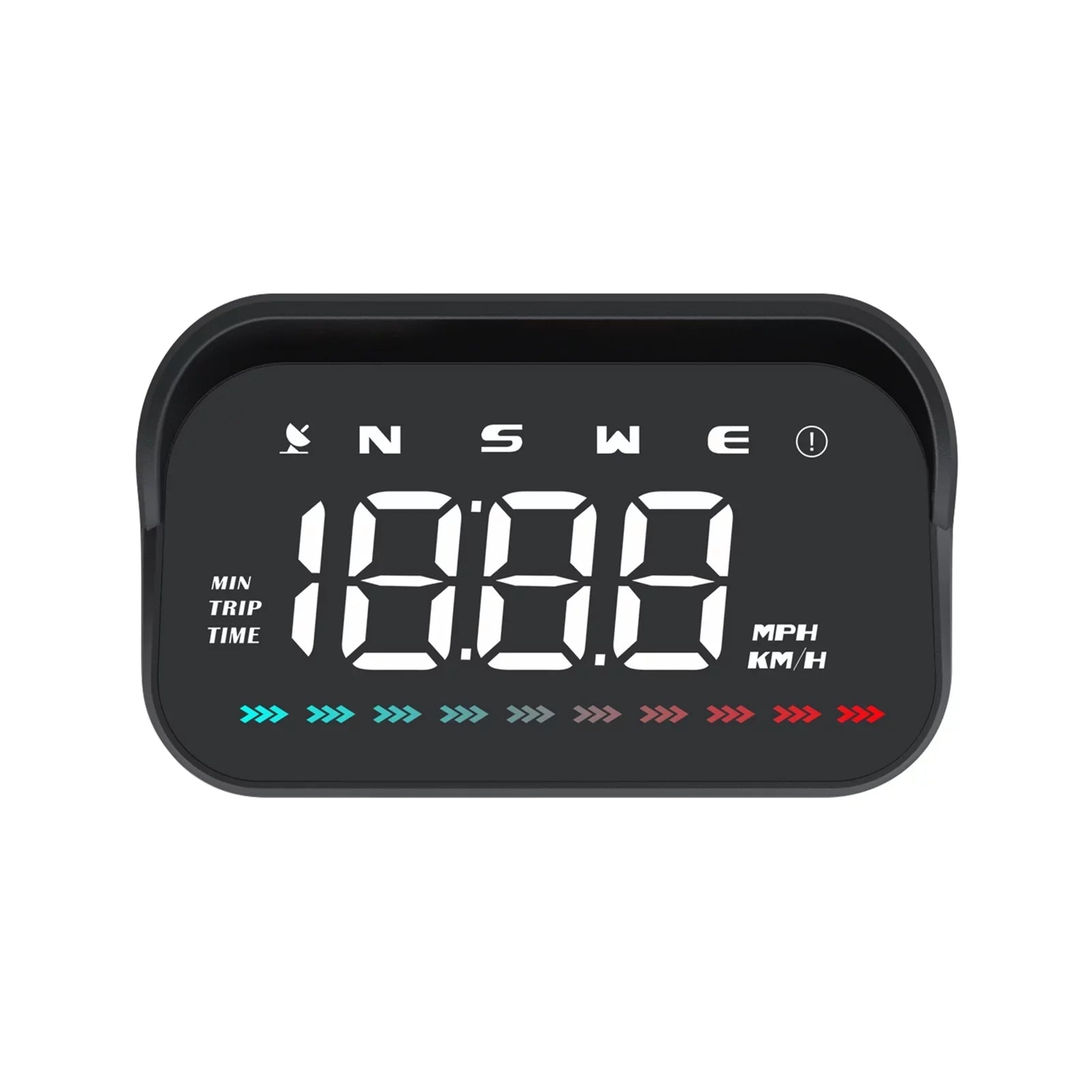 Overspeed Distance, Speedometer, Heads-Up Light, Direction, Travel Speed Car GPS Ambient Nebublu Alarm & Time, Digital Display