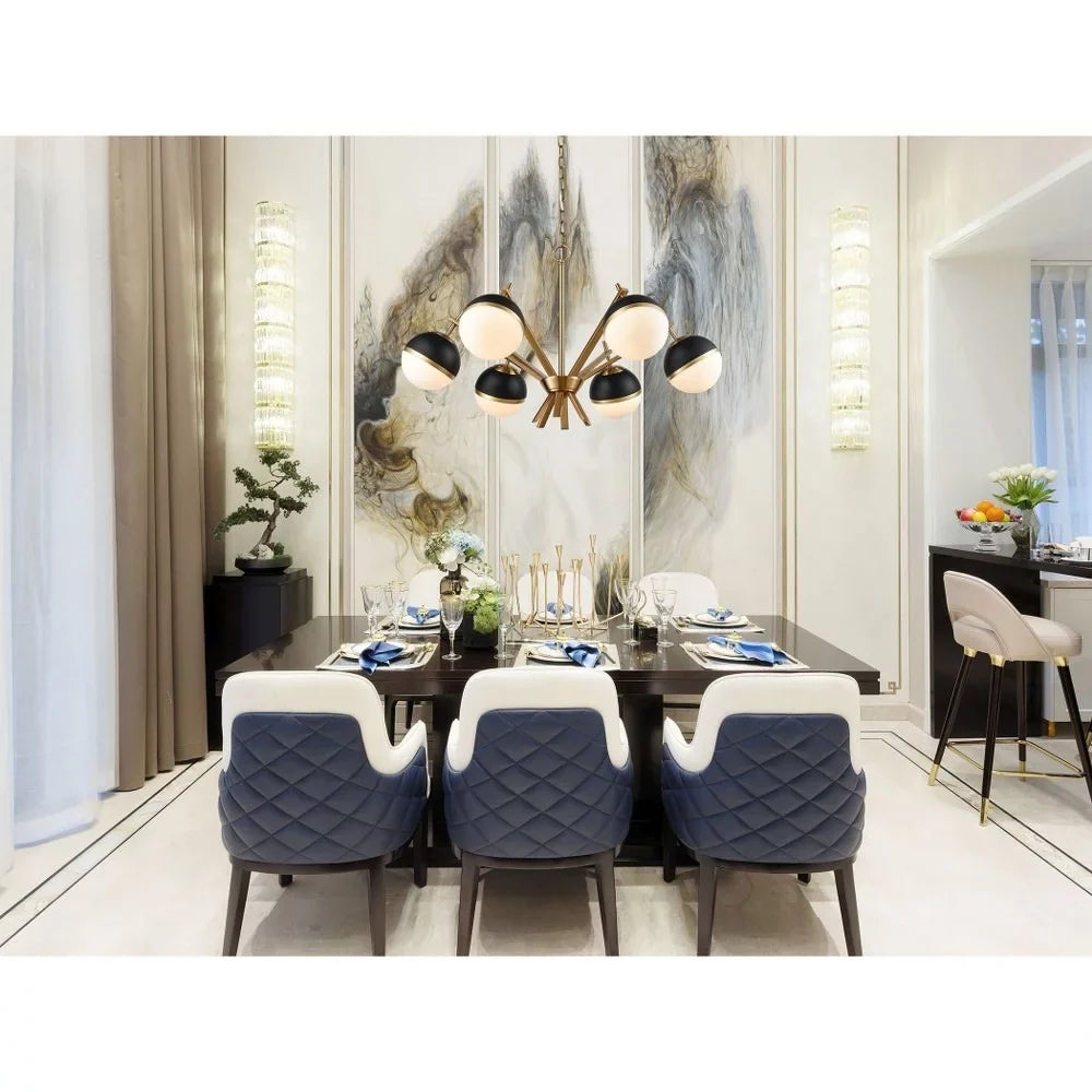 Blind Brass Elk Home Chandelier, Tiger Aged Wide 32-Inch Modern,