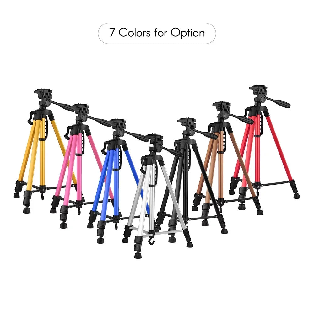 Capacity DSLR Lightweight Alloy Max. Holder 3kg Stand Andoer Tripod with Phone Aluminum for Photography Height 135cm/53in Carry Smartphone Load Bag Camera