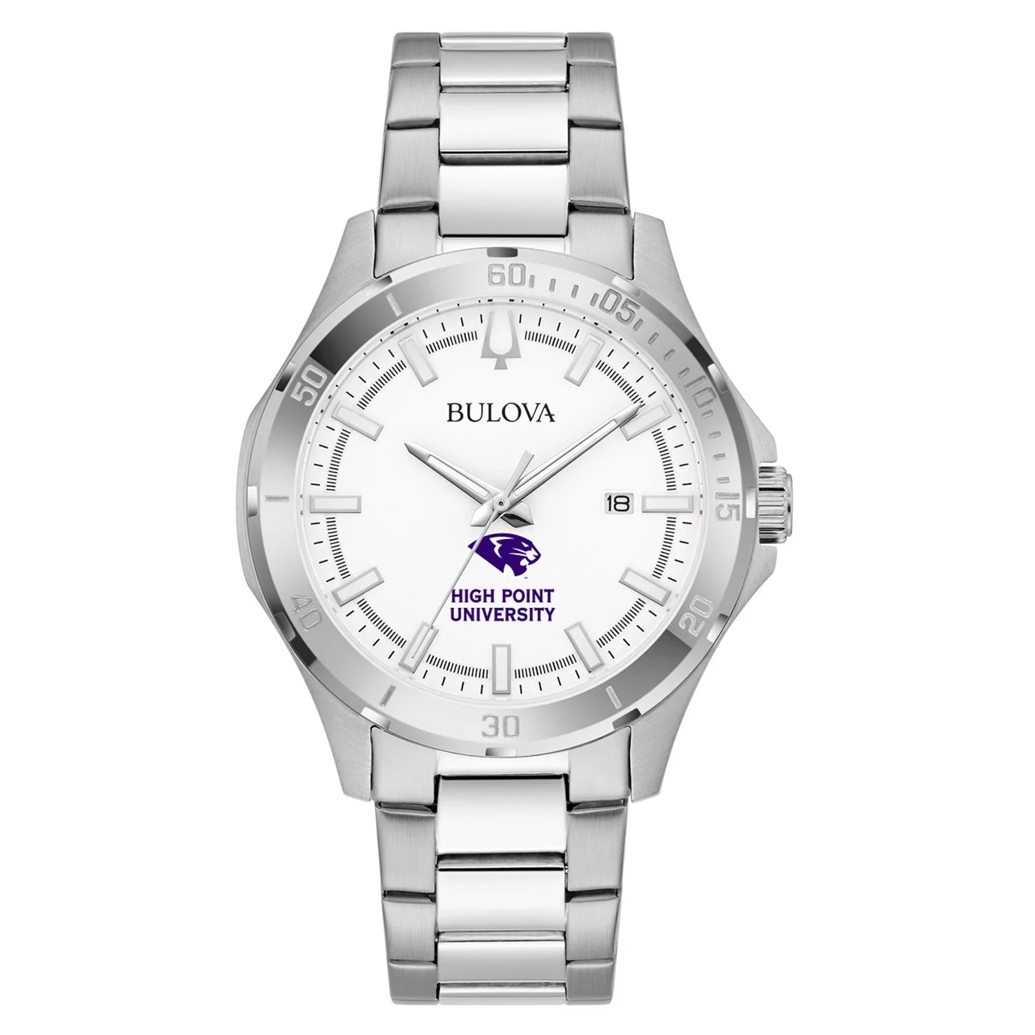Classic Bulova Silver Panthers Watch Stainless Steel Sport High Point