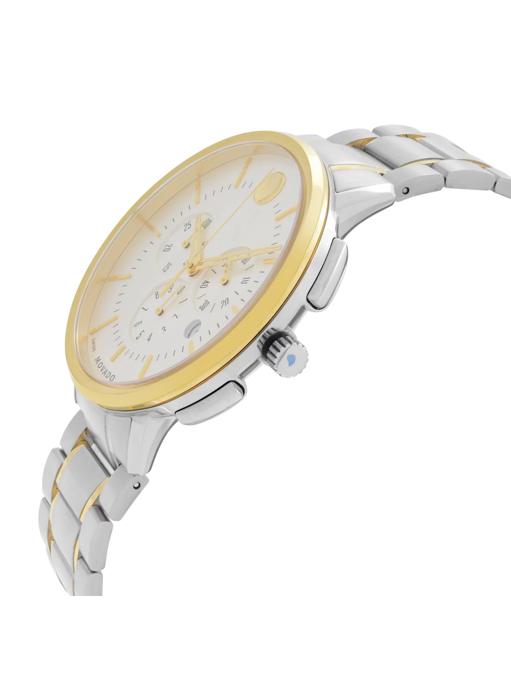 Steel Thin Two-Tone Classic Movado Watch Silver Mens 42mm 0606887 Quartz Dial