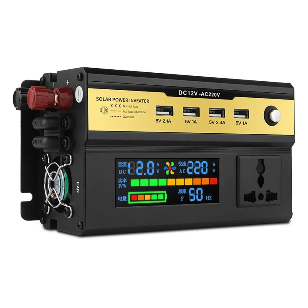 Car Power 5000W USB Vehicle Inverter Charger Charging Yabuy Digital Laptops AC Modified Converter Outlets 12V Car to Ports 220V Home Inverter 4 with for LED Sinewave