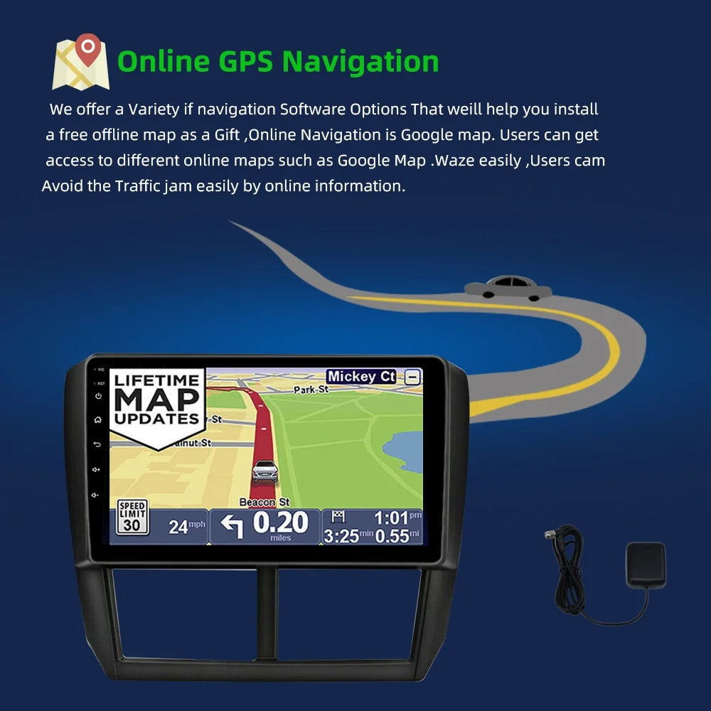 Carplay Player Car for GPS Android Bluetooth Subaru Forester Auto Android 9 Navigation Car Radio 2008-2012 JMANCE inch 10