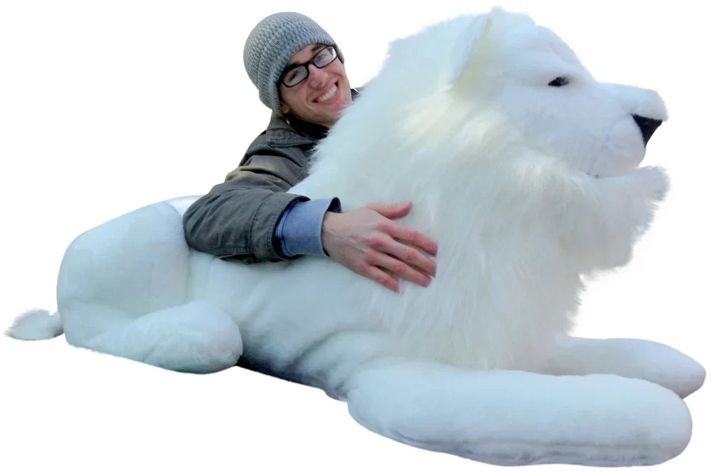 Stuffed Made American Inches America Giant the 48 Made in Soft Lion WHITE USA