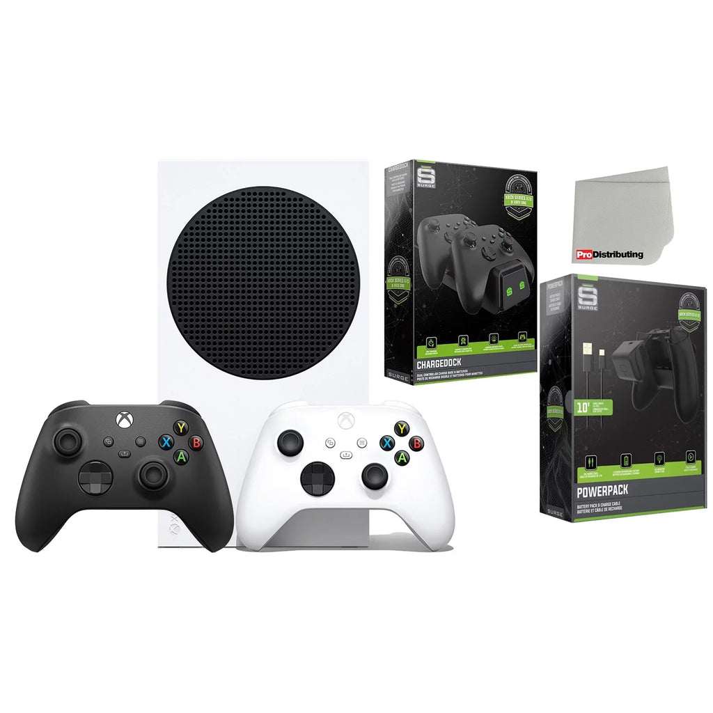 Carbon Powerpack Cable - 512GB Console Series Bundle Battery/Charge Extra - Digital Xbox Controller Cloth Wireless and Surge Charge with Microfiber Cleaning Dual Black Microsoft S with CHARGEDOCK Base