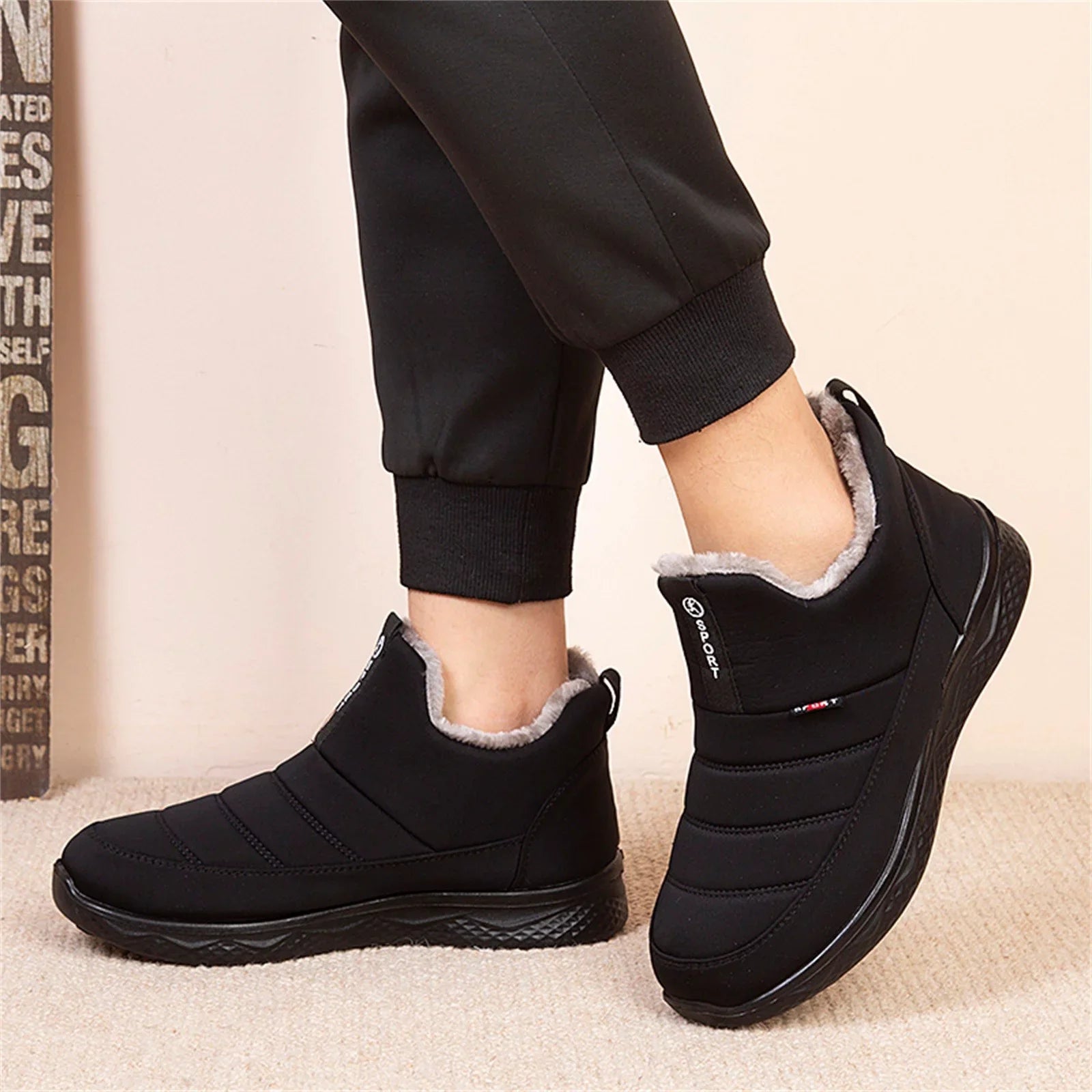Velvet Terrain Boots dmqupv High Warm Men's Water for bottomed Boots Shoes Winter Ledge Men top And 2 All Snow Flat