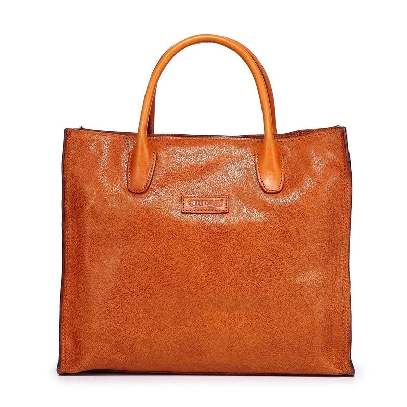 Leather Trend Genuine Black Aspen Leaf Old Bag Tote