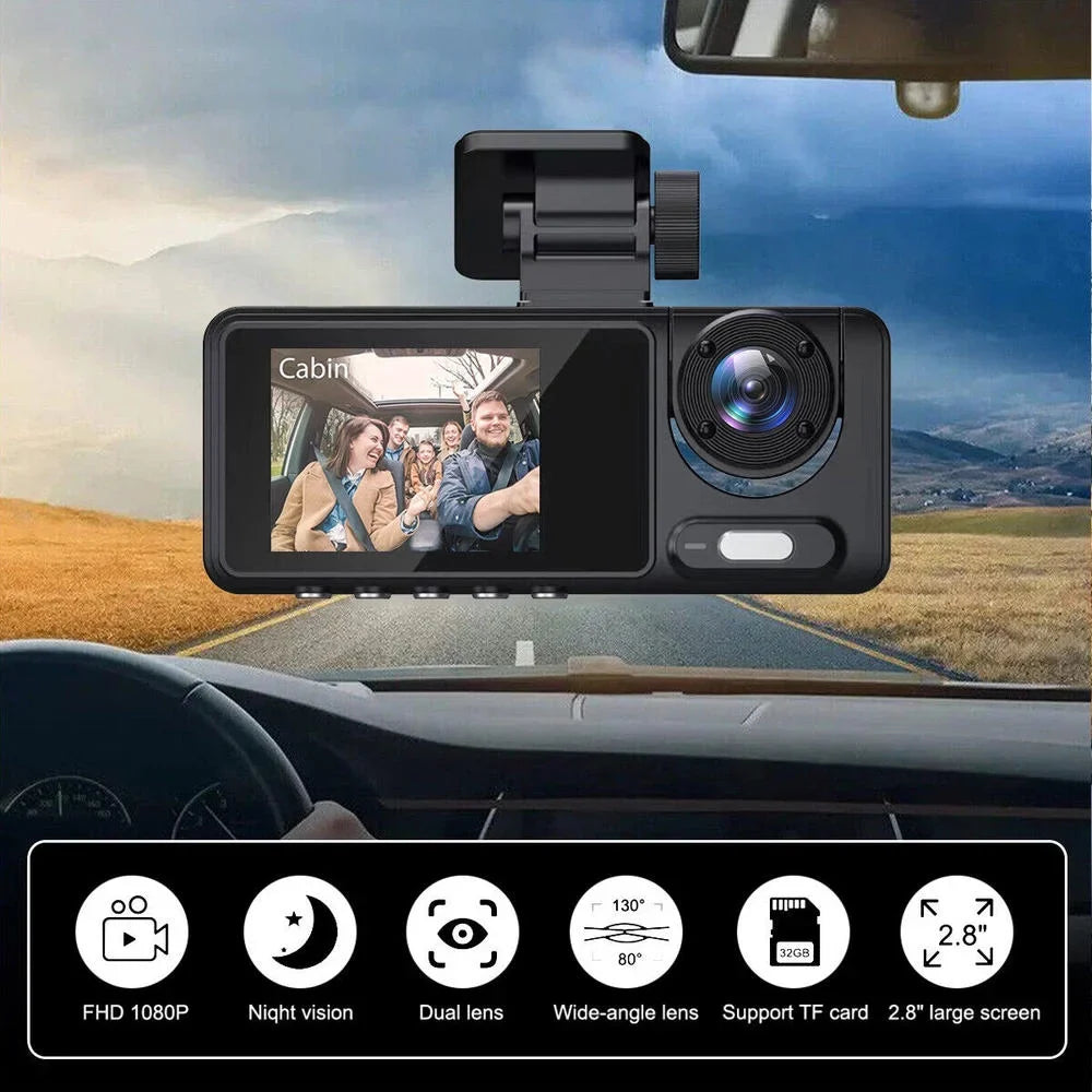 Camera Front & Recorder Car Cam Dash Camcorder Vision Night DVR Inside HD 1080P