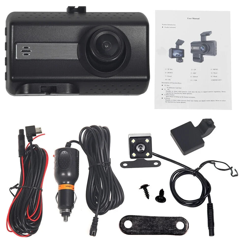 Dual Front 1080P Dash Cam Sensor Car DVR Camera Recorder Onemayship G Lens Video Rear and