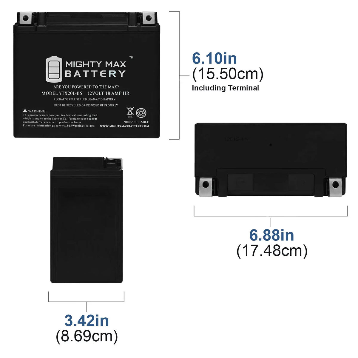 ZXi Replacement JH900 Battery Jet Ski 95-'97 YTX20L-BS for Kawasaki