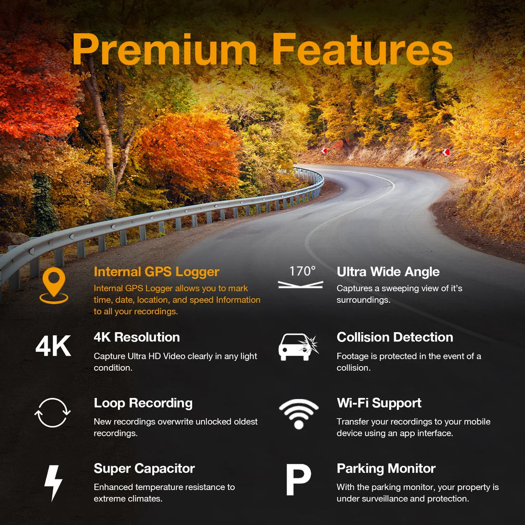 Rexing GPS w/Wi-Fi and Ultra HD Car Cam Dash V1GW-4K