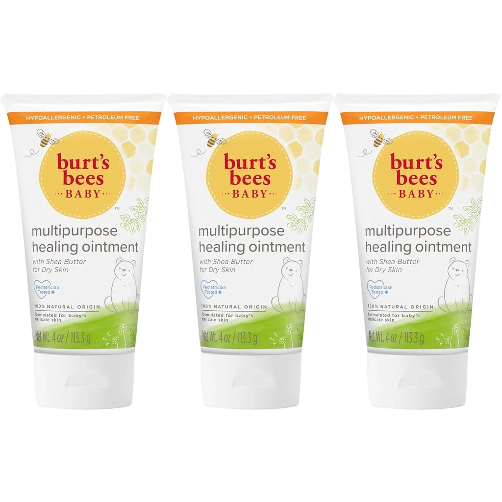4 4 Oz Based Shea (Pack Pediatrician Ointment Safe, 3) Skin, & Multipurpose of Baby with 3) Balm, Burt's (Pack Butter, Dry Calms Eczema Healing Bees Plant Ounce Softens Formula, Diaper Tested, of