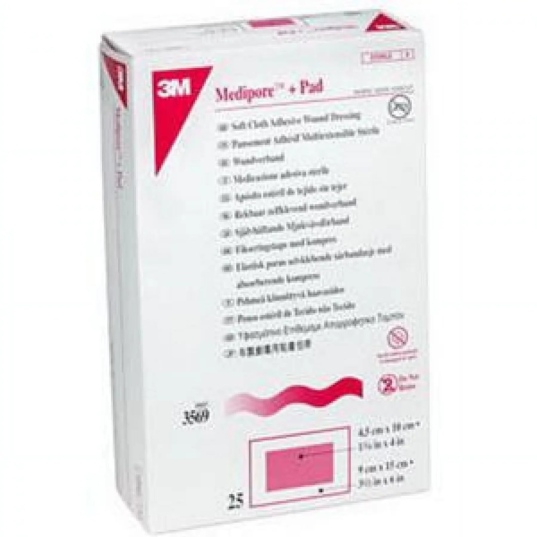 Count 3M Inches, - 8 25 Medipore Inches 3.5 x White, Sterile, Dressing Adhesive