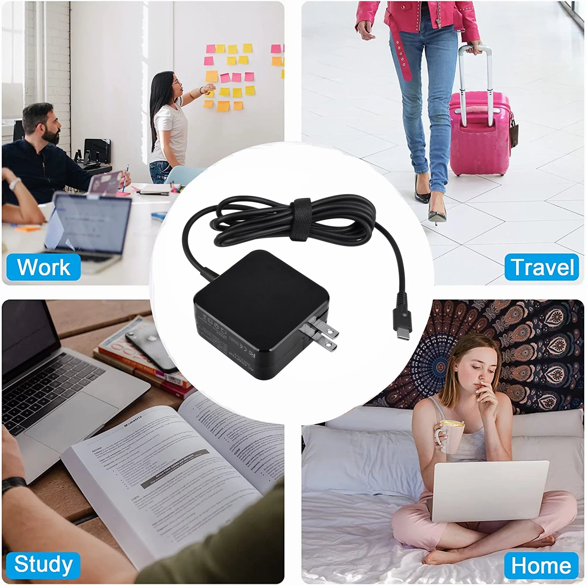 BOO KONKIN Replacement 45W Charger Lenovo 81QC MTK AC Type-C 2nd Adapter 300e Compatible Type for Chromebook Gen