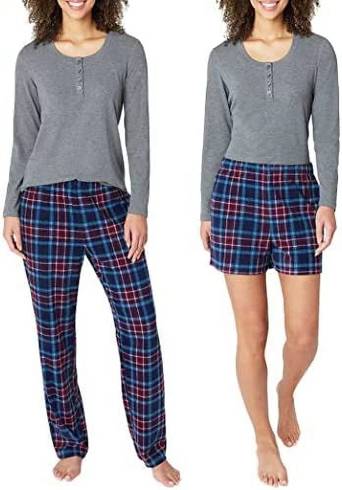 Pajama 3-Piece Large) Eddie Set Waffle Knit Women's Bauer (Gray,