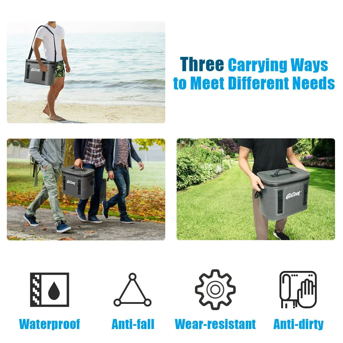 Bag Water-Resistant Leak-Proof For Gymax Insulated 30 Picnic Cans Portable Soft Cooler