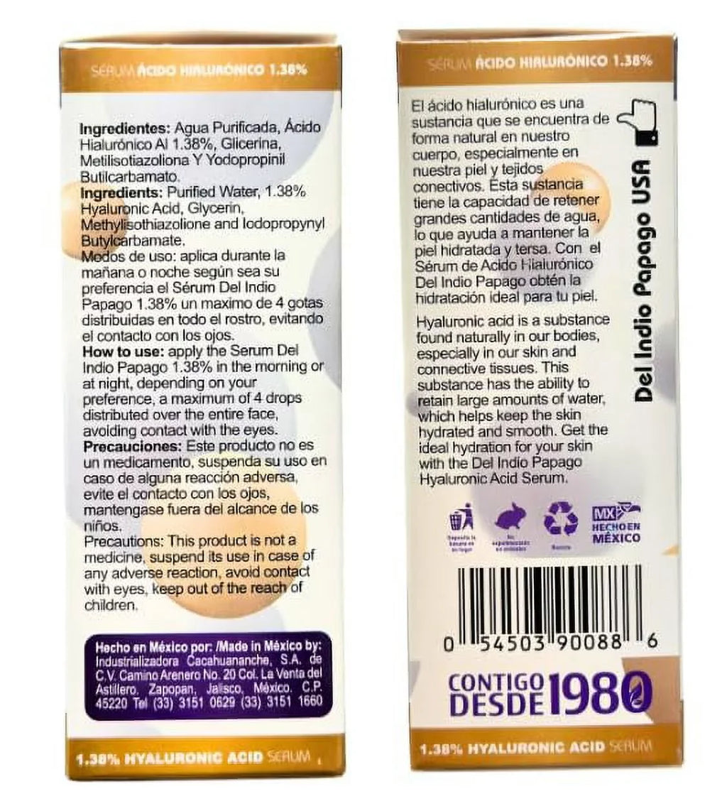 '+ Serum Indio Hyaluronic Tepezcohuite Acid Night (125g) Day each) Oz) creams Soap Fl & (3.38 (2oz Del Papago Tepezcohuite +