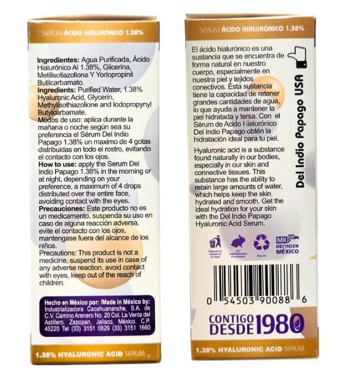'+ Serum Indio Hyaluronic Tepezcohuite Acid Night (125g) Day each) Oz) creams Soap Fl & (3.38 (2oz Del Papago Tepezcohuite +