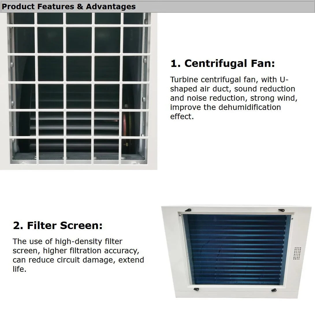 338Pint/D Planting Greenhouses Ceiling-Type Dehumidifier Basement Warehouse Household Commercial