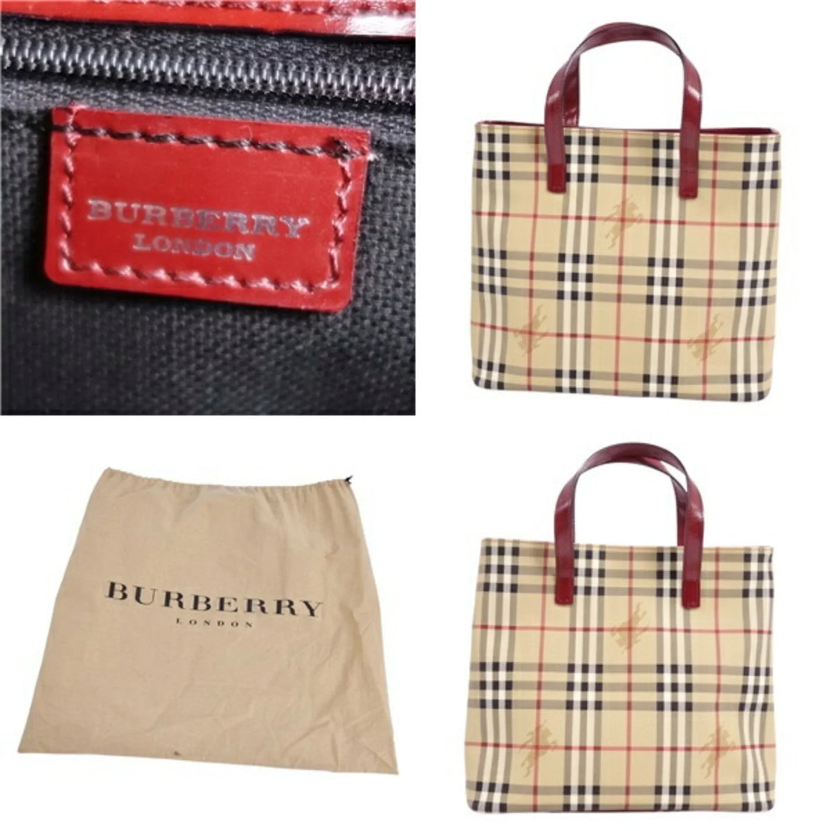 Tote BURBERRY Bag Check Ladies LONDON Burberry Brown London (Good) Handbag Pattern Pre-Owned