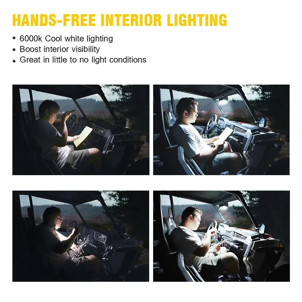Mirror Dome Xprite fits Lights Rollbars 9" Integrated Aluminum UTV 2" - w/ LED 1.75" Rear View