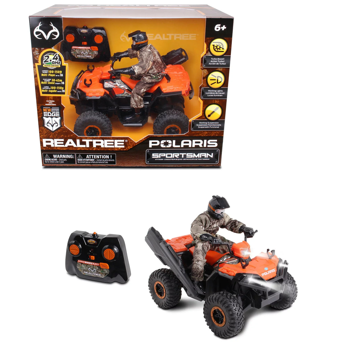 Camouflage, Radio GHz Turbo Polaris Licensed, 1:8 - 6+ NKOK Scale Sportsman #81433, & Officially 2.4 Boost Rider, RealTree RC, With Edge XP RealTree Ages Control