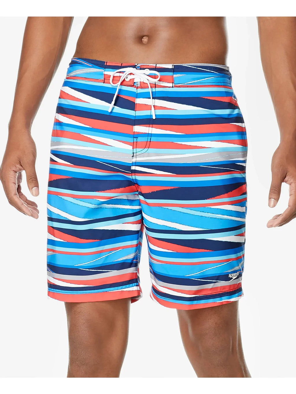 Blue S Stretch Drawstring Performance Bondi Striped Stripe Shorts Lane SPEEDO Mens