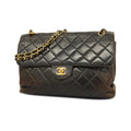 Pre-Owned Double W Bag Black Matelasse Lambskin Face Shoulder (Good) Chanel Women's Chain