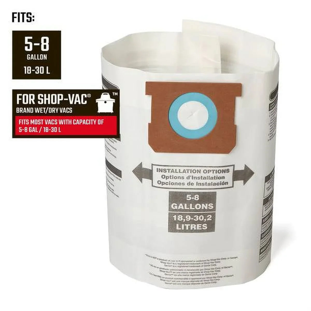 CMXZVBE38767 Wet/Dry for Vac 3-Pack 8 5 to Vacuums Shop Bags Gallon Collection Craftsman Dust