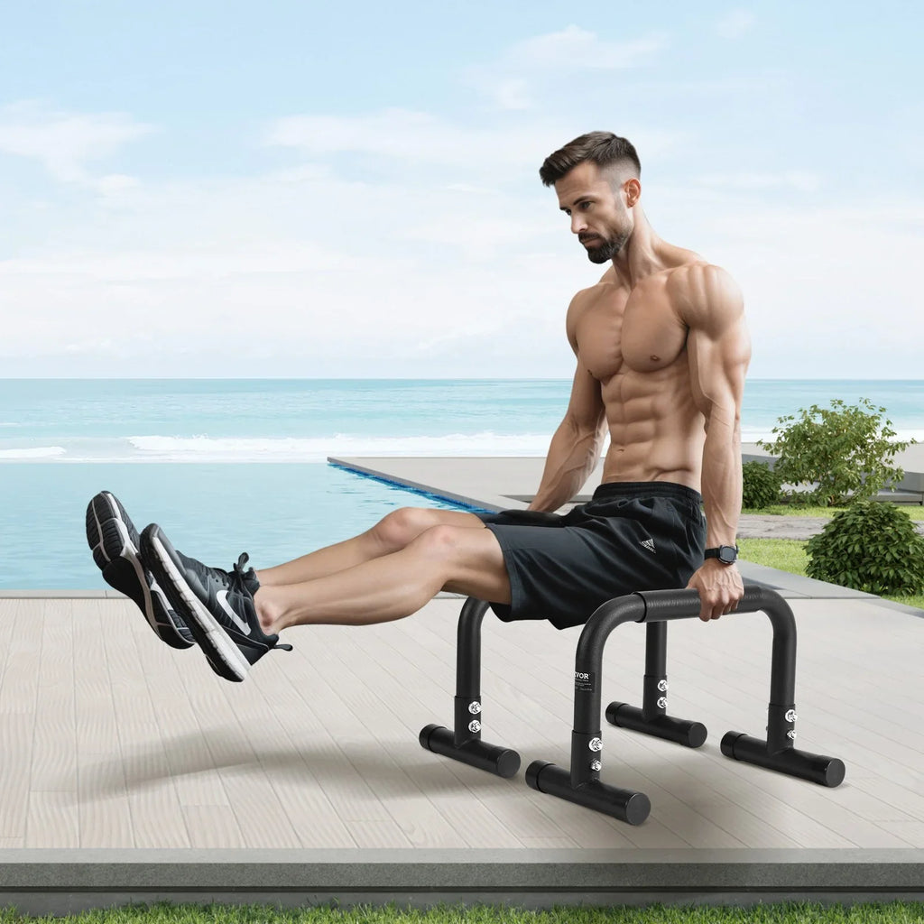 Bars, Capacity, for Home Strength Stabilizers 500 and Outdoor Ideal Gym, with - Training Fitness VEVOR Dip lbs Office, Heavy-Duty Workout Stand