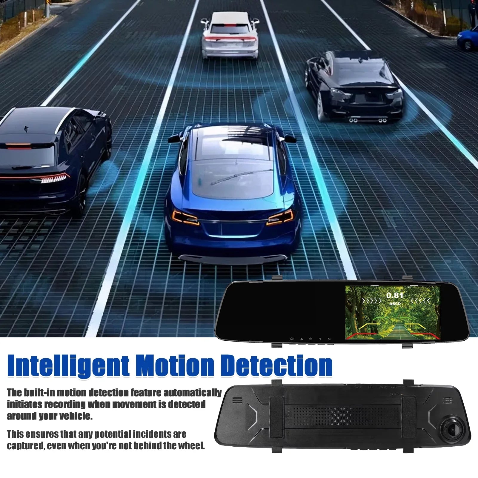 Cam Radars Dash Nebublu Rear Camera,Reco Dual Camera Apexeon Dash 1080P Reverse Dash Inch Rear Support Camera Screen DVR 4.3