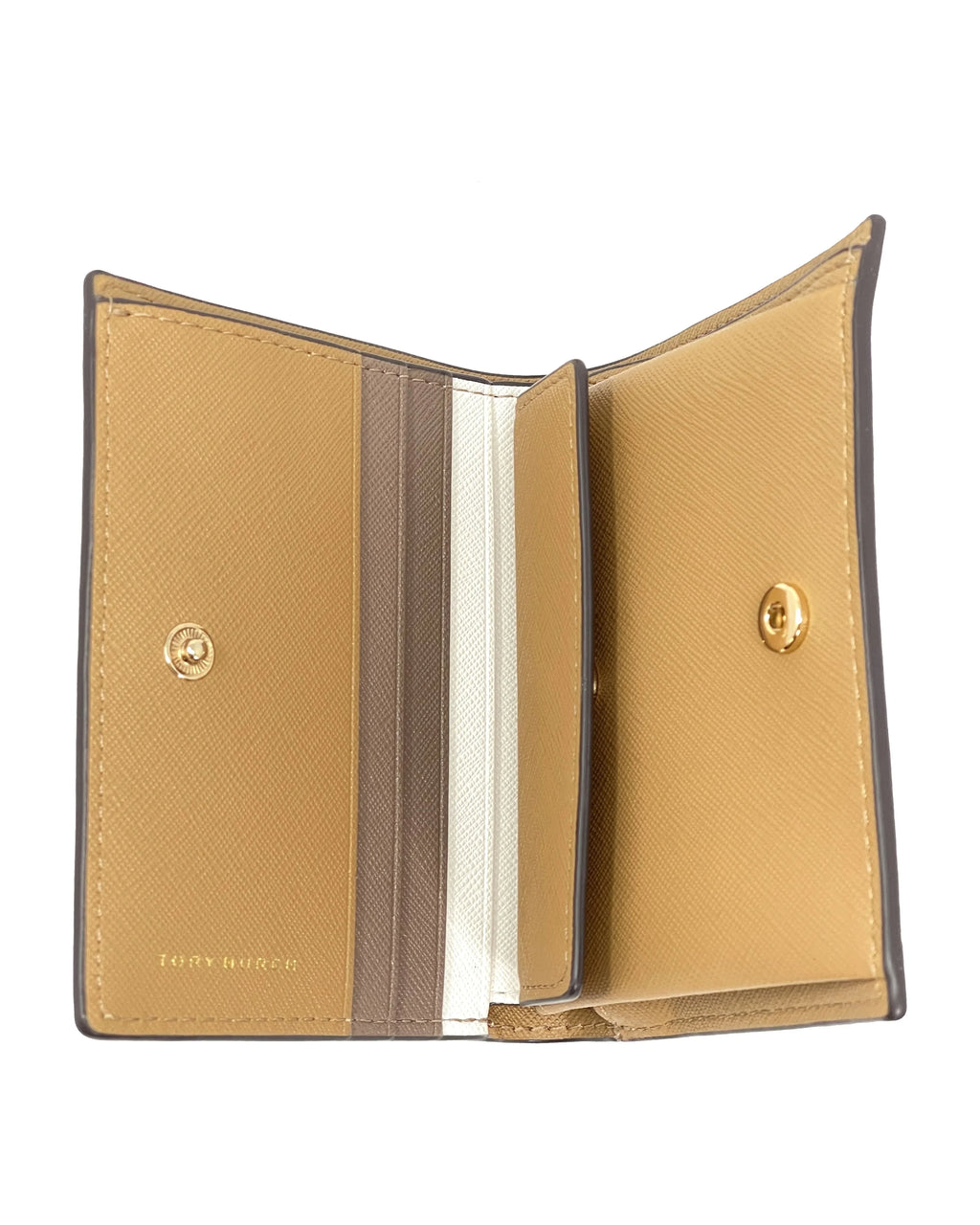 Mini Burch (Tiramisu Saffiano New Emerson Colorblock / Leather Ivory) Wallet Tory
