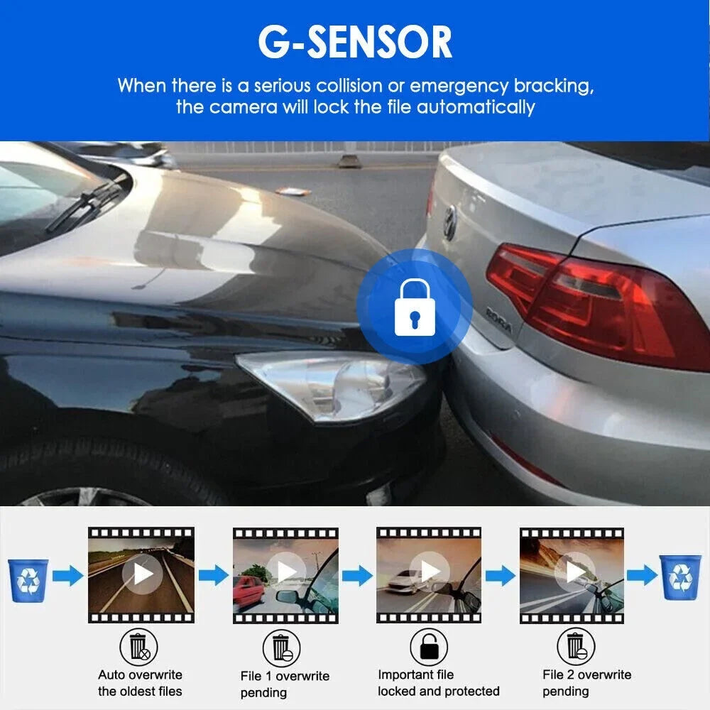 Lens Dual Car Vision Paddsun Safety Night Recorder - 3.16-Inch Camera Enhanced DVR for
