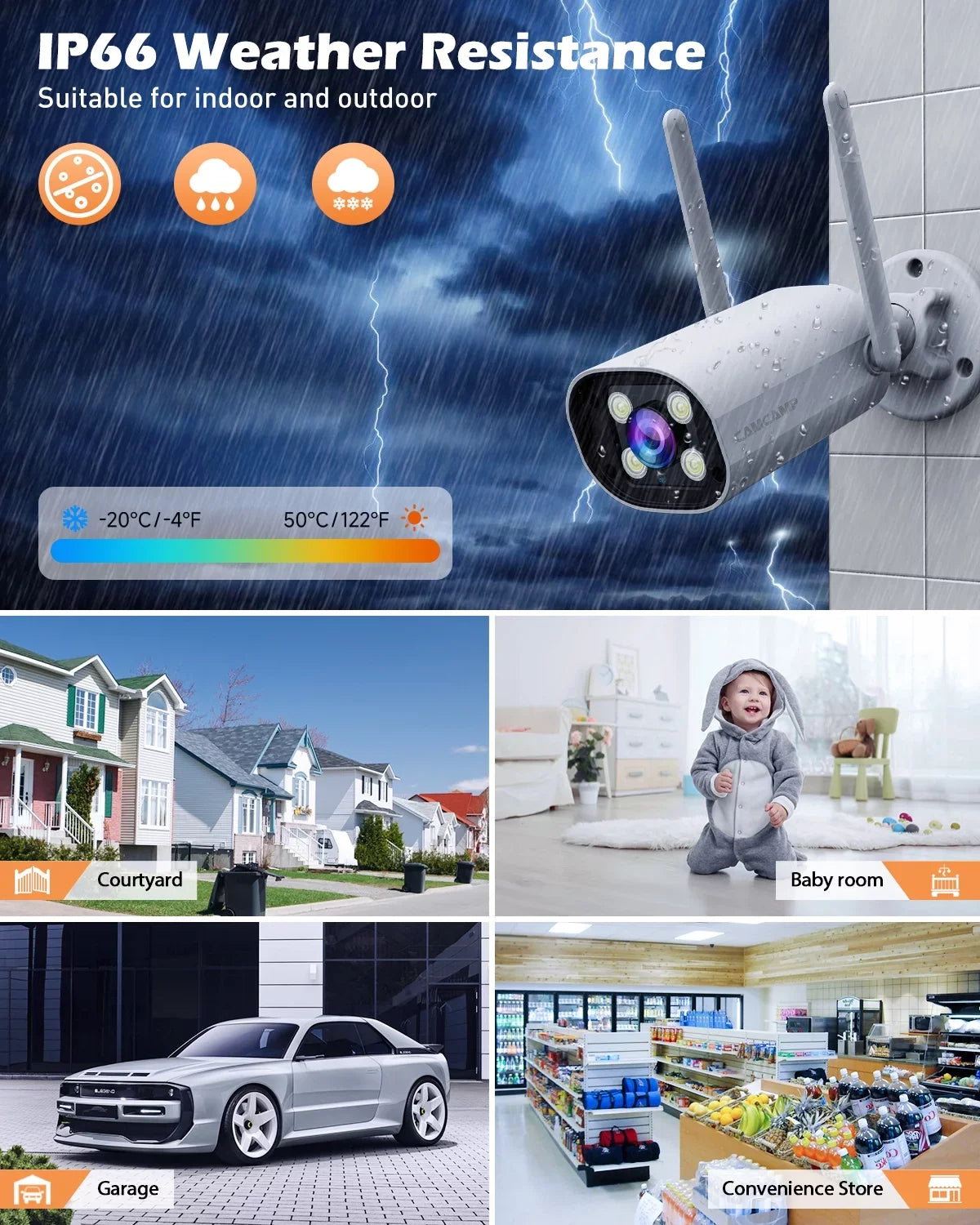 SC27 System Toguard 2K/3MP Monitor WiFi Surveillance Wireless Connector Outdoor Camera Bullet CCTV 7" Camera with Security