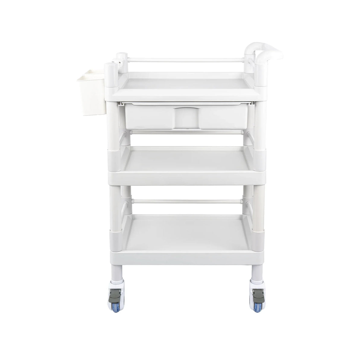 Tier Dirt Wheels 500 Hospital Trolley 3 Heavy for Cart Rolling Medical Dental 360°Rotate with Lbs Buckets Salon Spacious Medical Clinic Cart Duty Trolley Drawers Beauty Mobile Utility