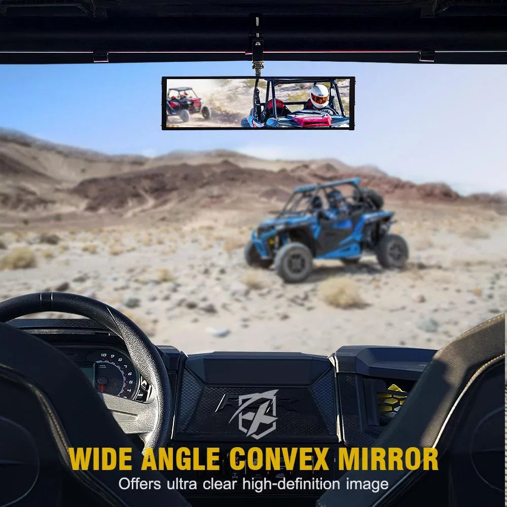 Mirror Dome Xprite fits Lights Rollbars 9" Integrated Aluminum UTV 2" - w/ LED 1.75" Rear View