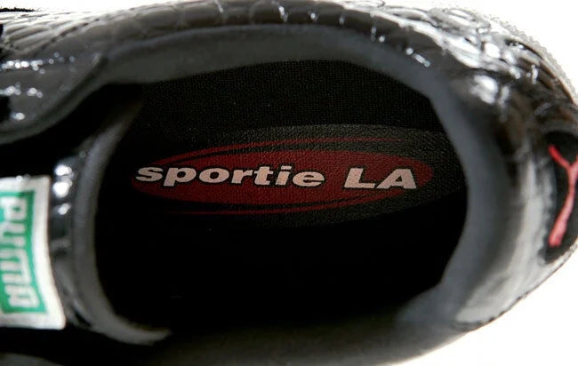 SKIN WOMEN BLACK CROCODILE LA. SPORTIE 7 UNISEX MATCH PUMA 5.5 NEW MEN SHOES //