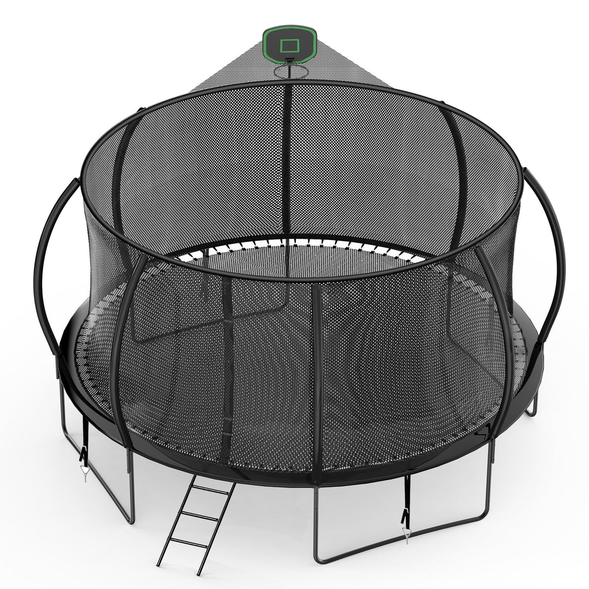 with Recreational Trampoline Trampoline for Kids for Kids,Pumpkin Outdoor Trampoline Hoop Basketball 12FT FIZITI with 990LBS Backyard 4-6 Enclosure Net,Sprinkler,Light,Socks,Ladder, Capacity