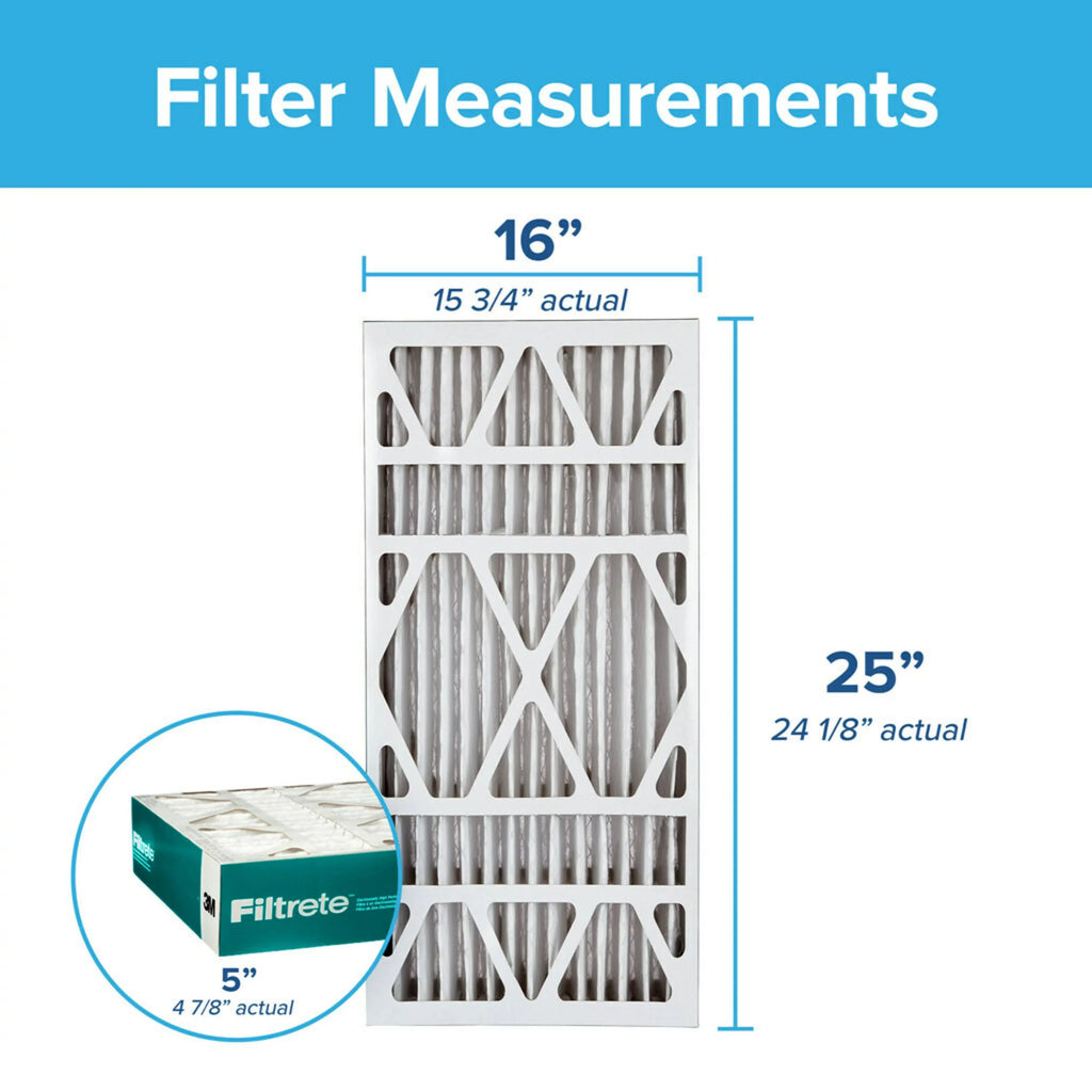 1200 Reduction MERV 1 Filtrete Air Pleat, MPR 11, Allergen 16x25x5 Deep Filter Filter,