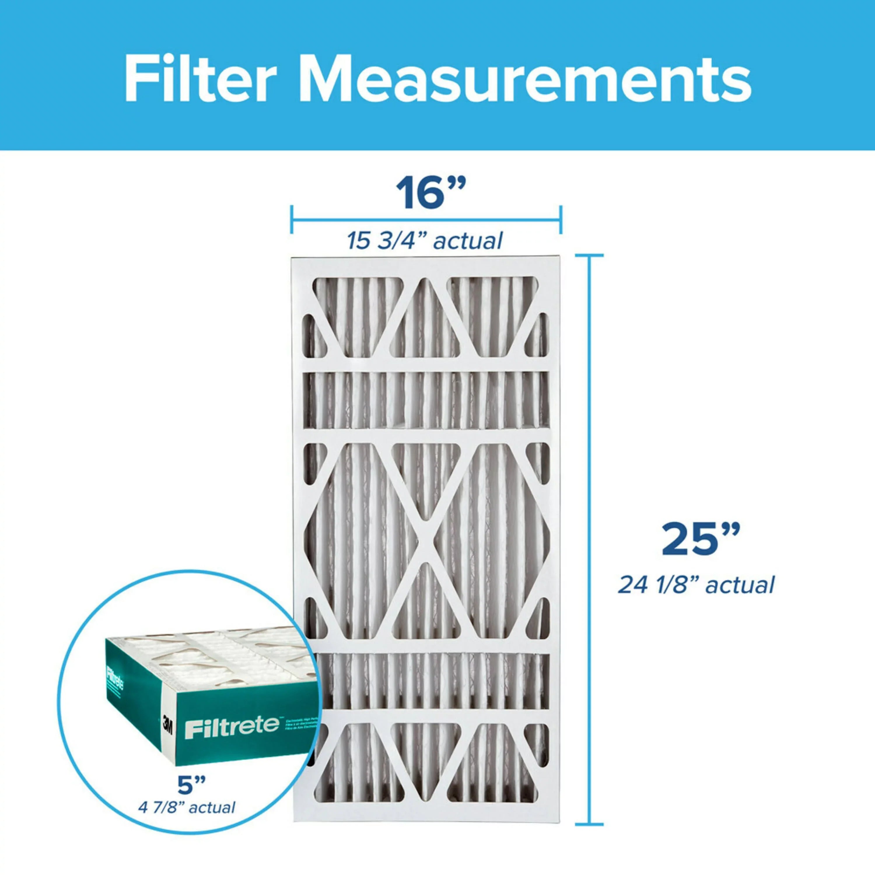 1200 Reduction MERV 1 Filtrete Air Pleat, MPR 11, Allergen 16x25x5 Deep Filter Filter,
