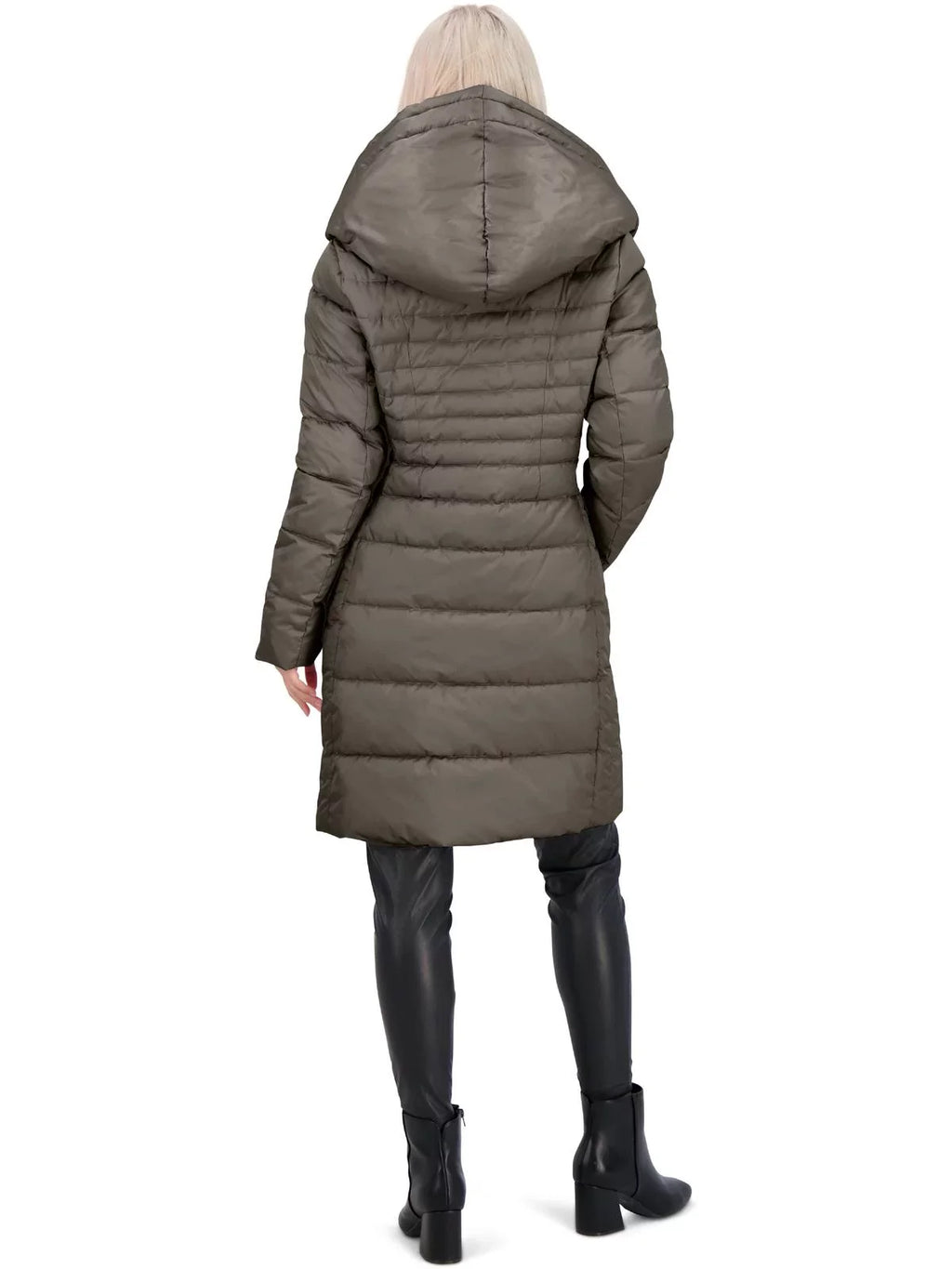 Coat Winter Tahari with Bib for Fitted Casey Coat Women-Quilted Puffer