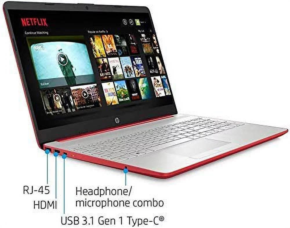 Gold Intel HP Processor, Red, 4GB SSD, Graphics Laptop, Accessories RAM, WLED 10 Pentium 128GB 15.6" Webcam, 2021 Bluetooth, W/ Intel HDMI, MD UHD 6405U 605, Wi-Fi, Windows HD S,