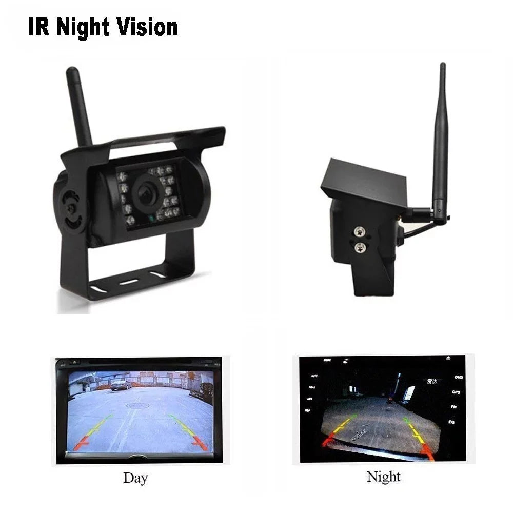 Cameras Camera Night Trailer 7" Dual Vision Wireless View Waterproof Truck for Assistance Monitor Rear Backup RV Bus with Parking